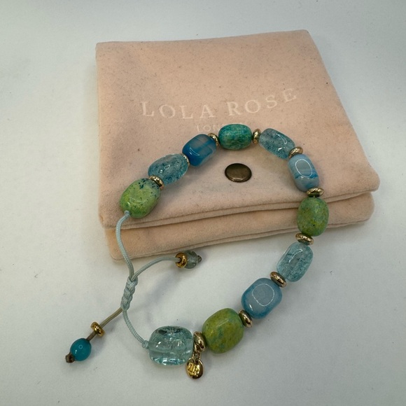 Lola Rose multicolored adjustable length bracelet with green and blue hues - Picture 3 of 11
